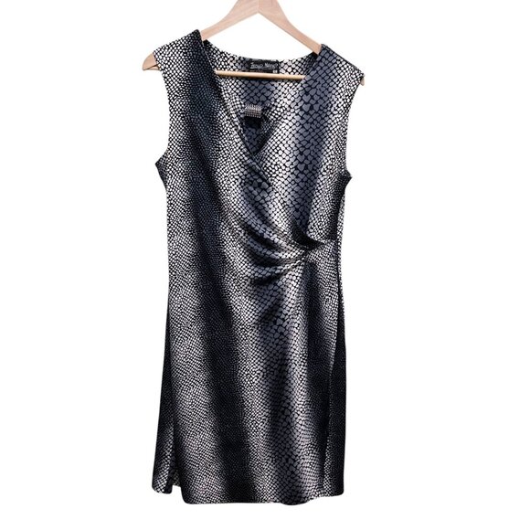 Tango Mango Stretchy Faux Wrap Jewel Detail Stretchy Knee Length Dress Size L - Picture 1 of 5